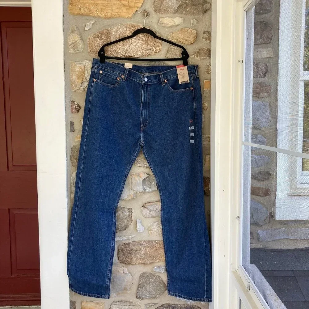 🌟NWT Levi’s 505 REGULAR FIT MEN'S JEANS (BIG‎ & TALL) Dark Stone Wash 42 / 34